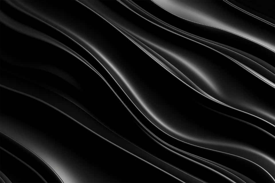 Black silk waves monochrome – luxury digital artwork for the Crystal Essentials Plan 12 Months IPTV subscription