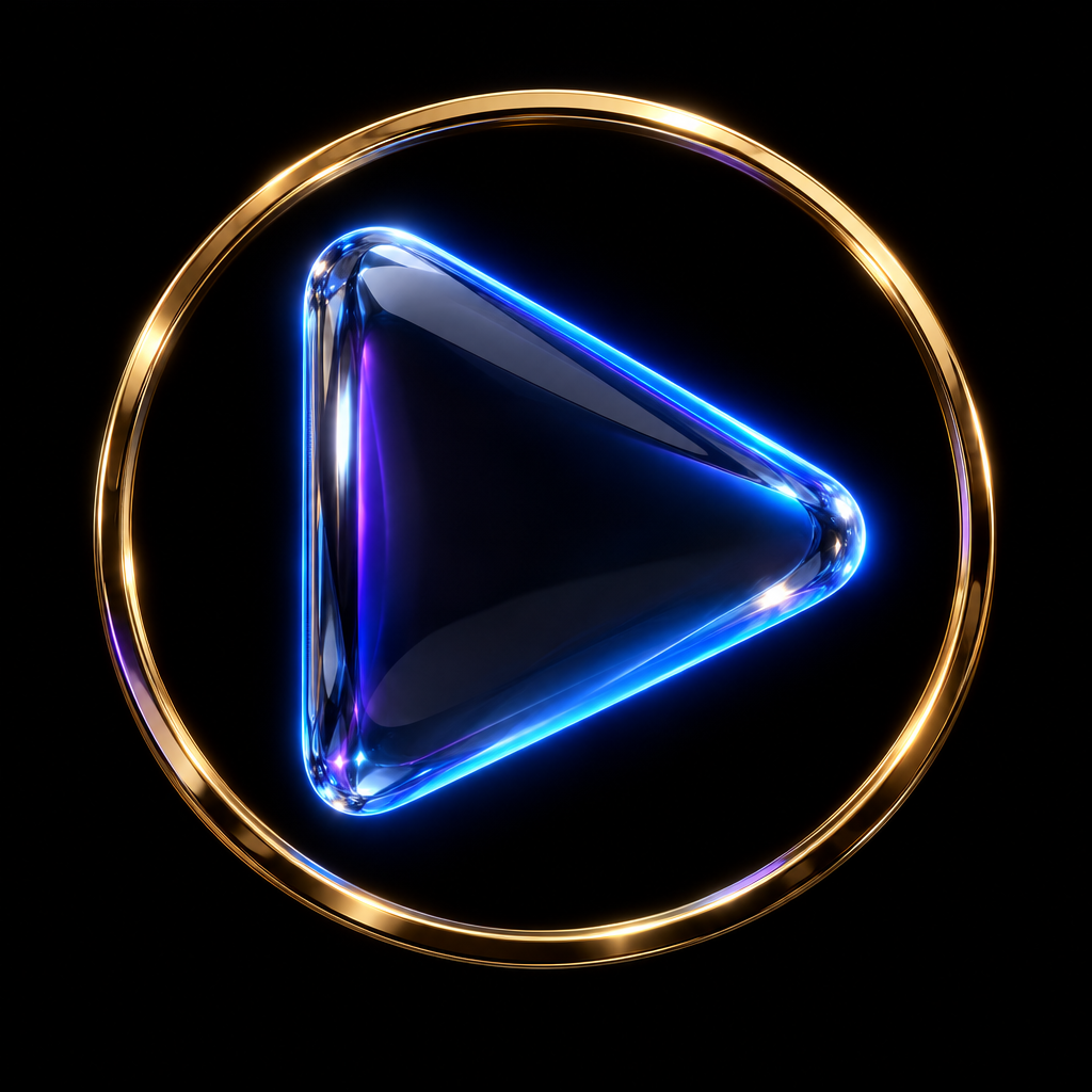 Play icon gold ring – luxury digital artwork for the Horizon Access Plan 12 Months IPTV subscription