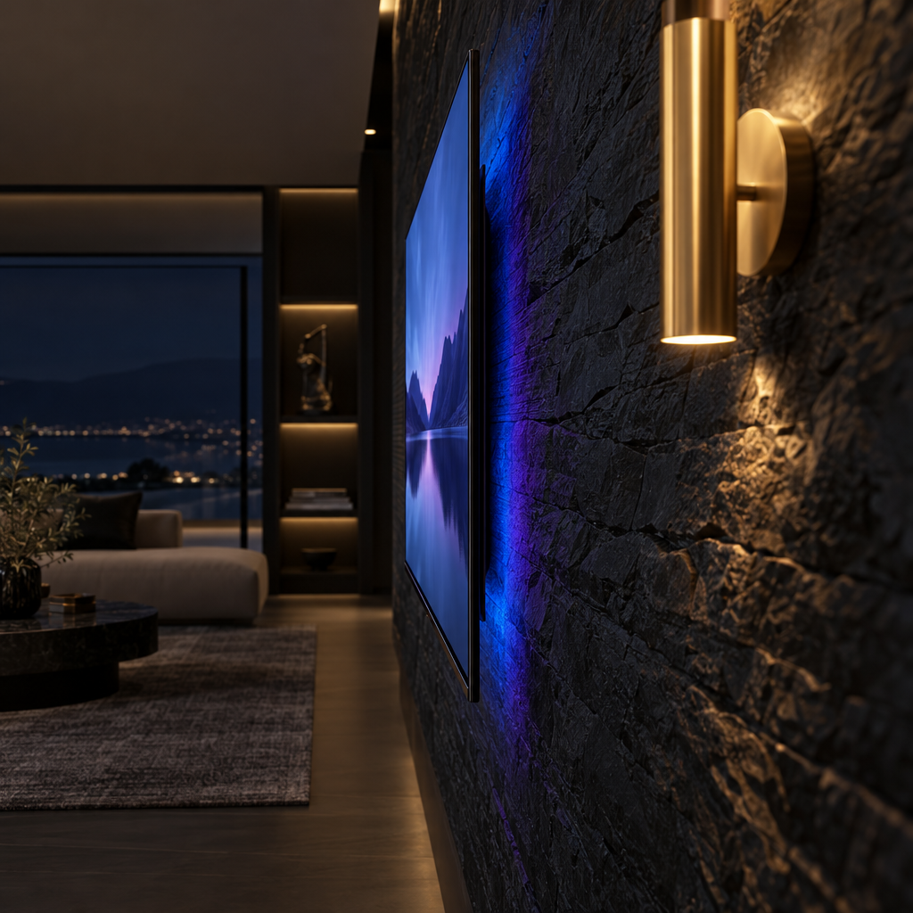 Wall mount sideview – luxury digital artwork for the Polar Screen Pass 1 Month IPTV subscription
