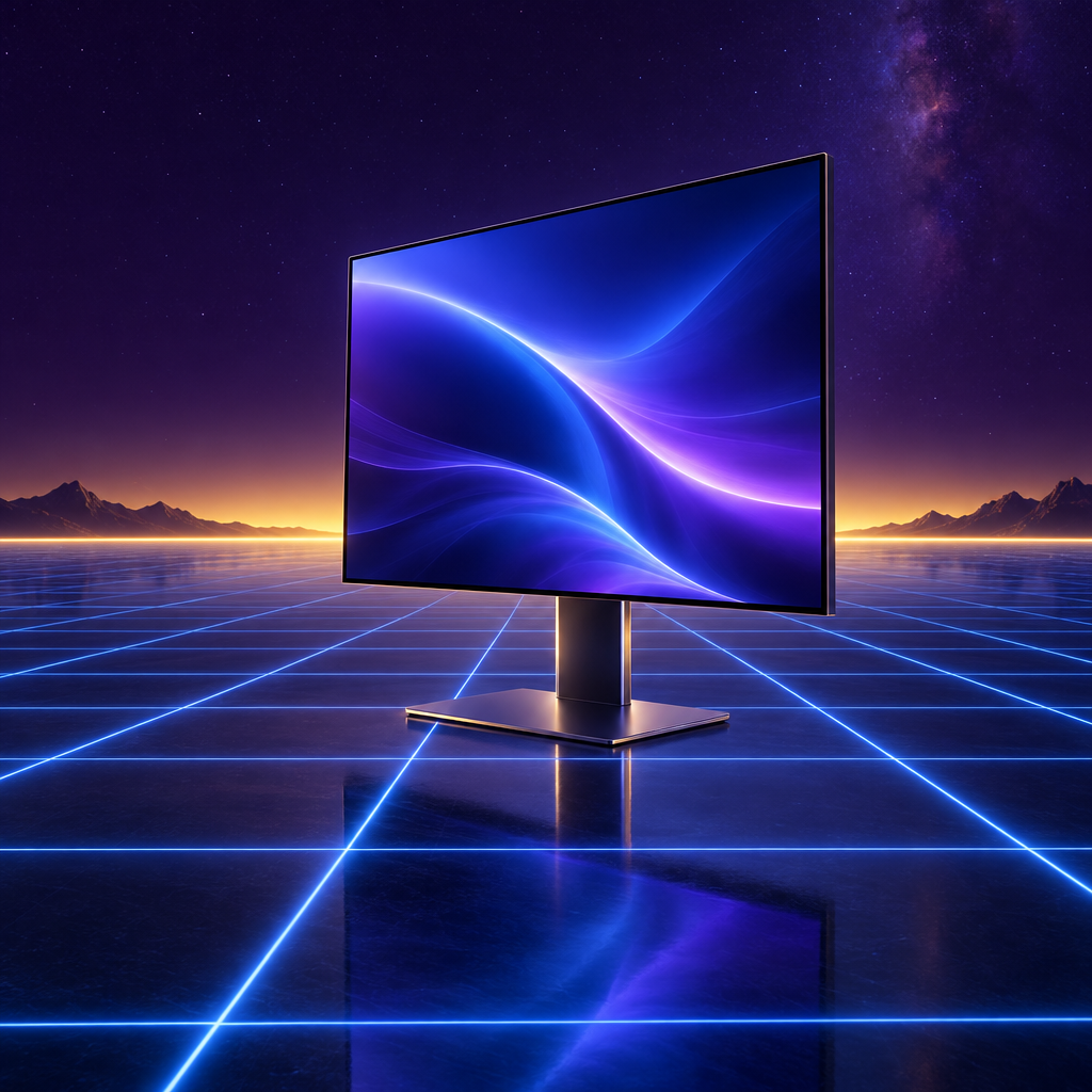 Laser grid floor screen – luxury digital artwork for the Violet Companion Plan 12 Months IPTV subscription