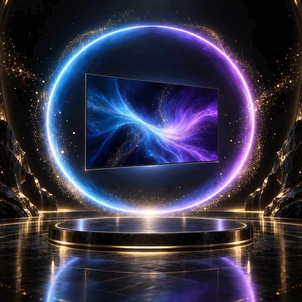 Neon ring portal tv – luxury digital artwork for the Prestige Home Plan 6 Months IPTV subscription