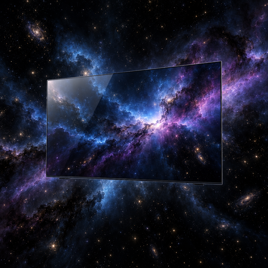 Starfield screen – luxury digital artwork for the Amethyst Stream Key 12 Months IPTV subscription