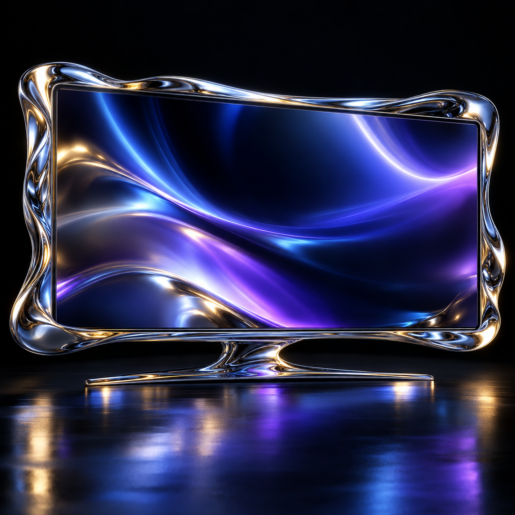 Chrome waves tv – luxury digital artwork for the Indigo Theater Pass 12 Months IPTV subscription