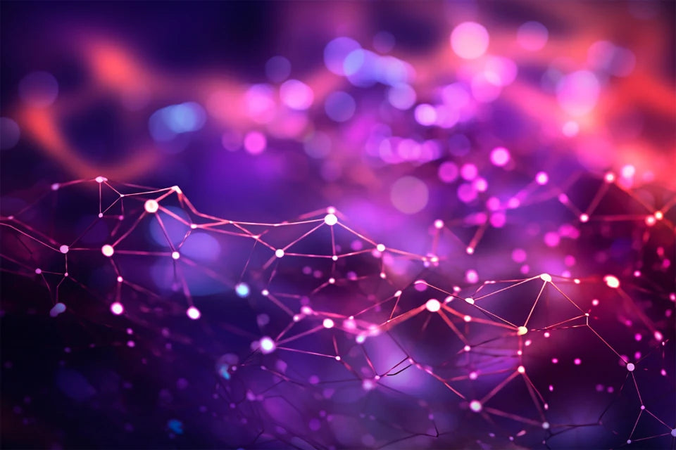 Purple pink network bokeh – luxury digital artwork for the Graphite Viewing Pass 1 Month IPTV subscription