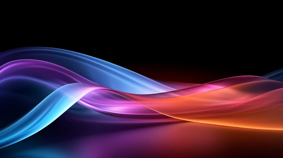 Blue orange flowing light ribbon – luxury digital artwork for the Velvet Select Plan 12 Months IPTV subscription