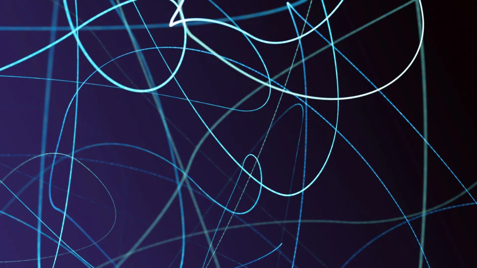Cyan light trails indigo – luxury digital artwork for the Onyx Theater Pass 6 Months IPTV subscription