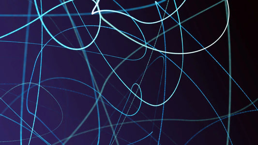 Cyan light trails indigo – luxury digital artwork for the Lumen Essentials Plan 3 Months IPTV subscription