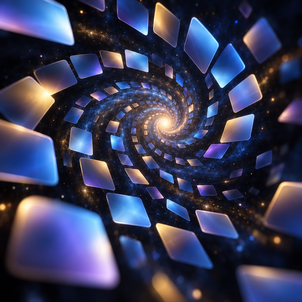Thumbnail tile spiral – luxury digital artwork for the Nebula Edition 3 Months IPTV subscription