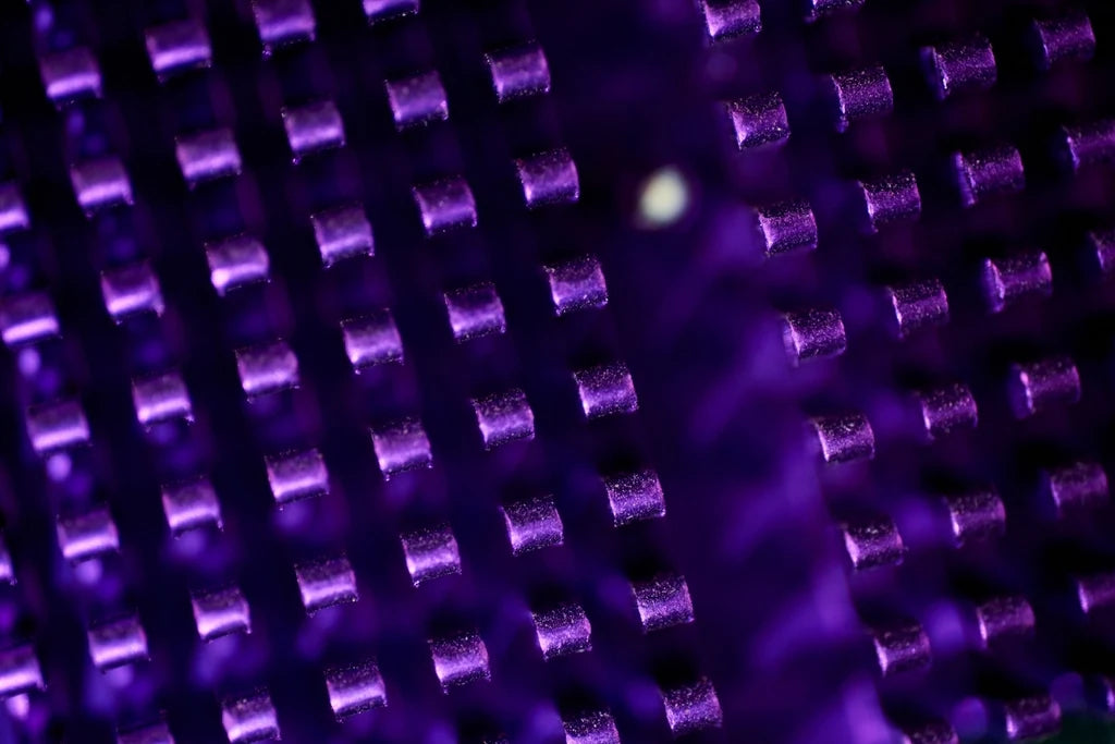 Purple macro tech grid – luxury digital artwork for the Luxe Living Room Plan 12 Months IPTV subscription