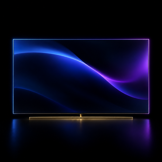 Floating oled neon frame – luxury digital artwork for the Gilded Suite 3 Months IPTV subscription