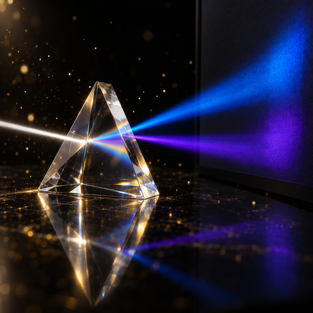 Crystal prism light – luxury digital artwork for the Noir Night Pass 6 Months IPTV subscription